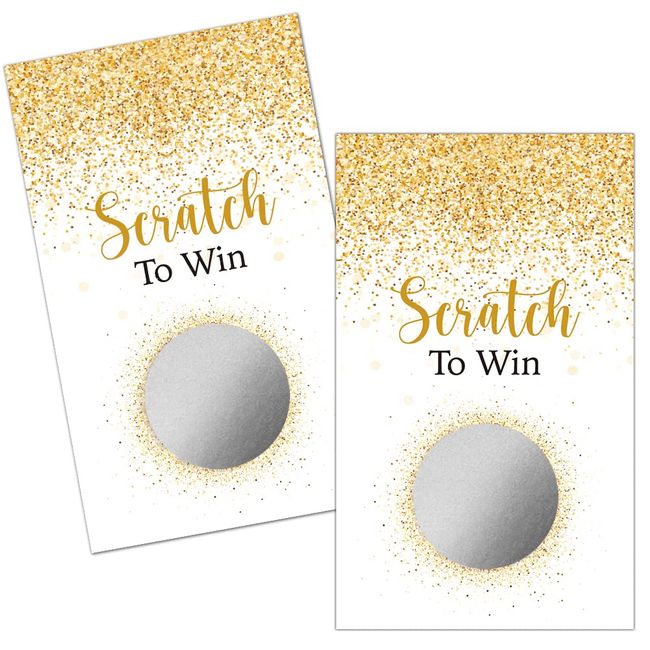 Haizct 50 Pack Gold Dust Blank Gift Certificate Scratch Off Cards for Small Business, Spa Beauty Makeup Hair Salon, Bridal Shower, Baby Shower, Country Wedding, Gold Dust-GK082