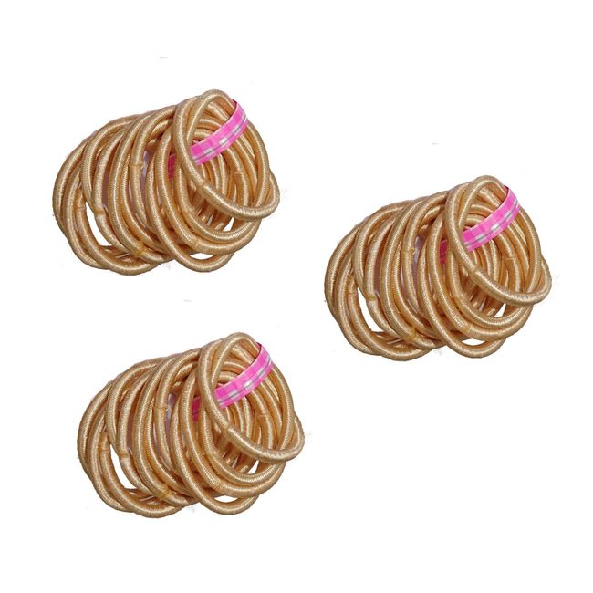 36 X Small Mini Baby Blonde Snag Free Endless Hair Elastics/Bobbles/Ponios for Women Girls by Glitz4Girlz