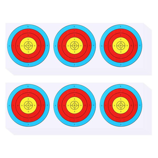 PATIKIL Archery Target Paper 7.5 Inch, 20 Pack 3 Spot Bow Arrow Target Face for Shooting Practice