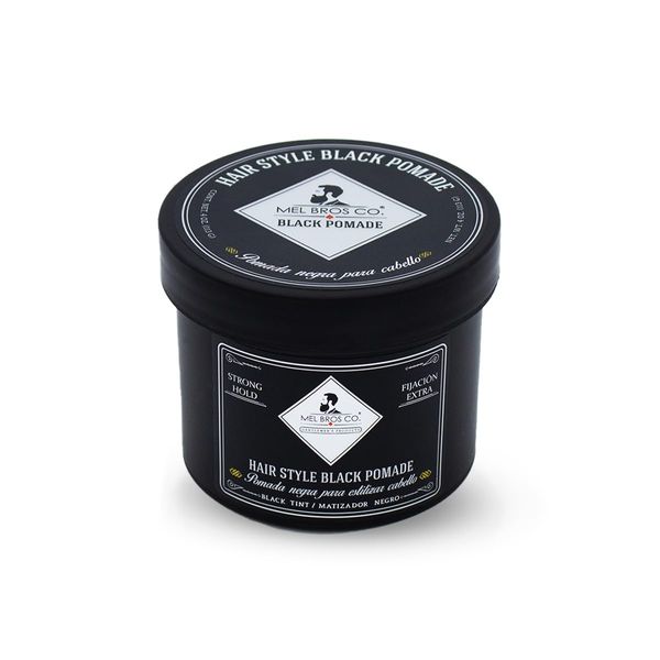 MEL BROS CO. Black Pomade 4oz - Strong Hold - Cover up gray hairs