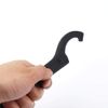 Lseqow C Type Spanner, Universal Coilover Spanner Chrome Vanadium Alloy Steel Wrench Adjustable C Spanner Tool Hook Shock Absorber, 45-52mm, Black