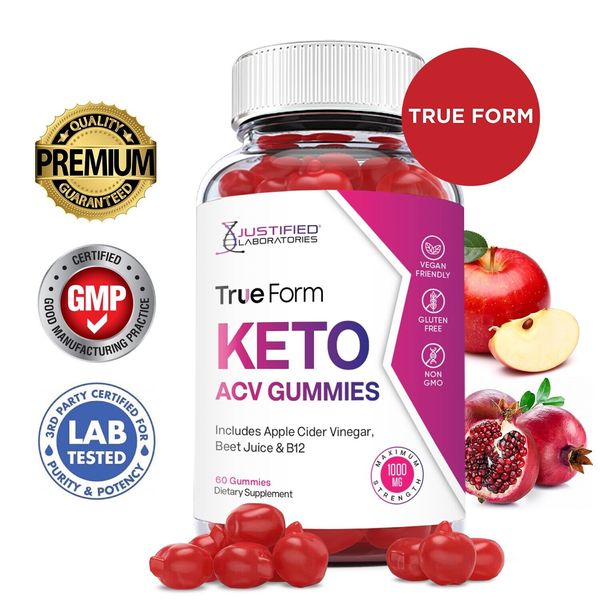 True Form Keto ACV Gummies 1000MG Apple Cider Vinegar 60 Gummys