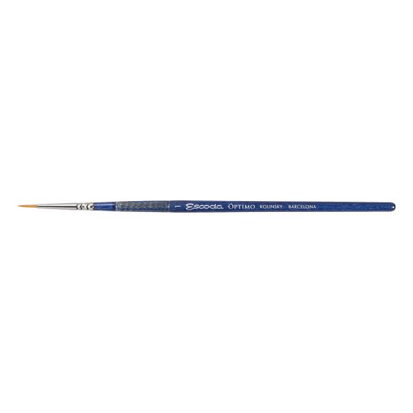 Escoda Optimo Series 1210 Artist Watercolor & Acrylic Short Handle Paint Brush, Pure Kolinsky, Round, Size 1