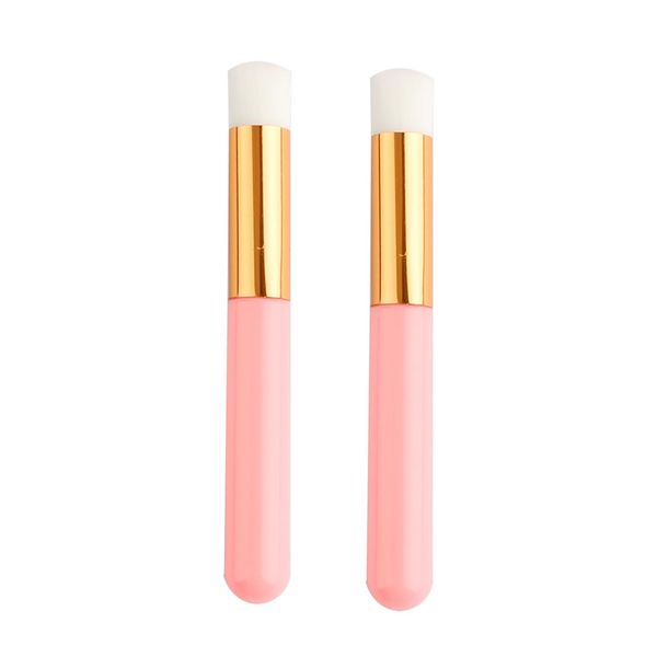 Tabanzhe 2 Pieces Lash Shampoo Brush - Personal Care Accessories Portable Multi-functional Facial Cleaning Brush Nose Pore Deep Cleaning Brush Soft Bristles Use Comfortable (Pink)