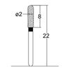 137.20EC1, Cylindrical, Hemispherical End, 2 mm Dia, Extra Coarse Grit Diamond Bur, 5 per Pack