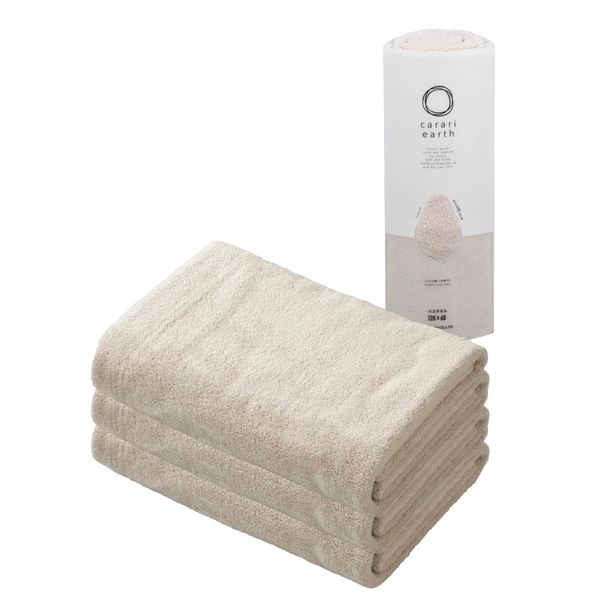 CB Japan Carari Microfiber Bath Towels, Beige, Set of 3, Absorbent, Quick-Drying, Fluffy (Amazon.co.jp Exclusive)