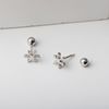 Screw Back 925 Sterling Silver Tiny Snowflake Earrings Studs for Christmas Winter Party
