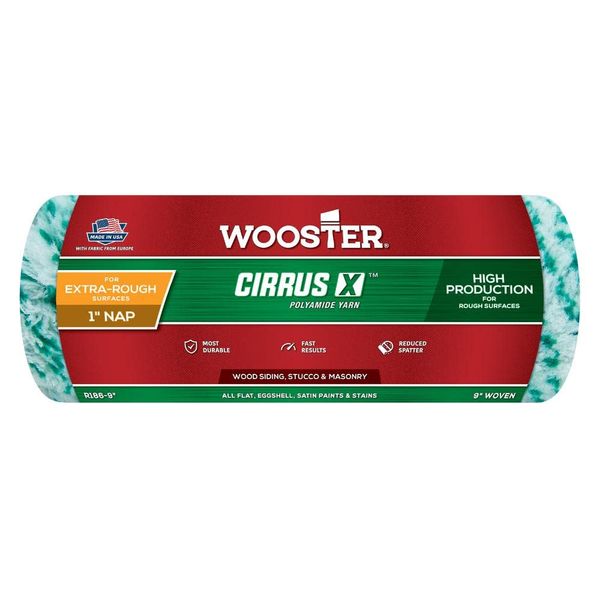 Wooster Cirrus X 9" Paint Roller Sleeve 1" Nap