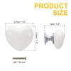 sourcing map 4 Packs Ceramic Drawer Knobs, Heart-Shaped Dresser Pulls, Decorative Drawer Knobs with M4 x 25mm Screw for Cupboard Wardrobe, White/Silver
