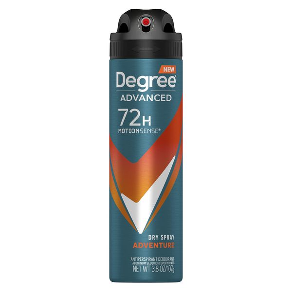 Degree Men Advanced Antiperspirant Deodorant Dry Spray Adventure 72-Hour Sweat and Odor Protection Deodorant For Men With MotionSense Technology 3.8 oz