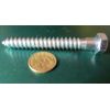 Zinc Hex Head Lag Screw 3/4 Hex Size 1/2 Thread x 4.0" Length, 10 pcs