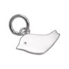 jewellerybox Simple Flat Sterling Silver Bird Charm