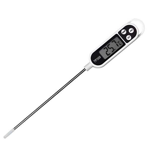 Kitchen Thermometer, 3s Instant Read, Digital Kitchen Thermometer with Long Probe and °C/°F Switchable, for Meat, BBQ