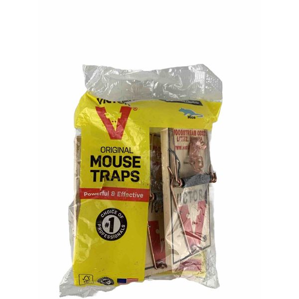 1809 AVictor  Metal Pedal  Reusable  Mouse Trap,  Pack of 4 Wood Traps  New M156