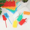 PATIKIL Reusable Plastic Tags, 100pcs Waterproof Shipping Labels, Black