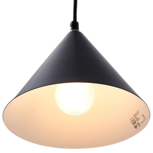 LOWYA Pendant Light, LED Ceiling Light, Simple, Width 7.9 inches (20 cm), S Size, Black