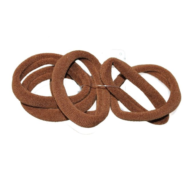 Mid Brown Jersey Endless Snag Free Hair Bobbles Hair Elastics Hair Bands for Women Girls by Glitz4Girlz