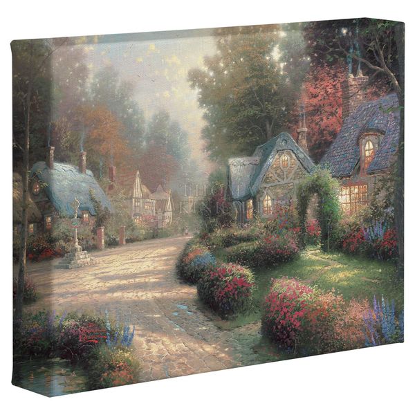 Thomas Kinkade Cobblestone Lane 8 x 10 Gallery Wrapped Canvas