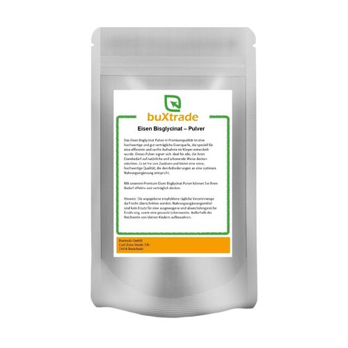 1 kg | Iron Bisglycinate Powder | Dietary Supplement | Powder | Iron | Buxtrade