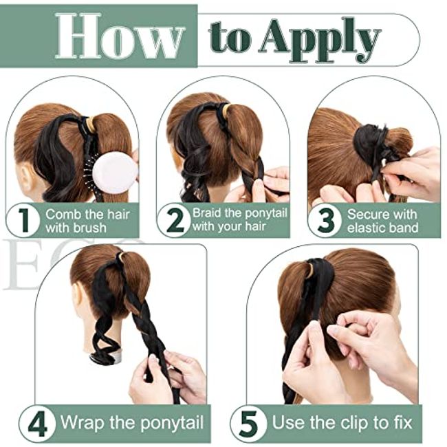 Ponytail Extension Long Straight Diy Braided With Hair Loop