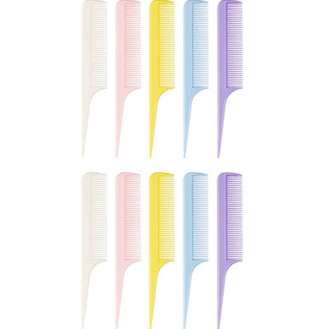 Louisbon Pastel Mini Tail Comb 10p Set