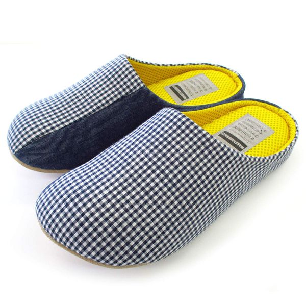 Denim Patchwork Plush Room Shoes "Ohana" ML size