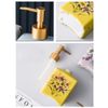 HIGHAWK Pump Bottle Soap Dispenser Refill Bottle Cute Ceramic Bathroom Kitchen (White)