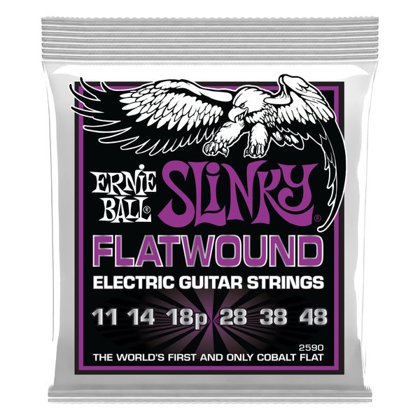 Power Slinky Cobalt Electric Flatwound Guitar Strings 11-48 Gauge