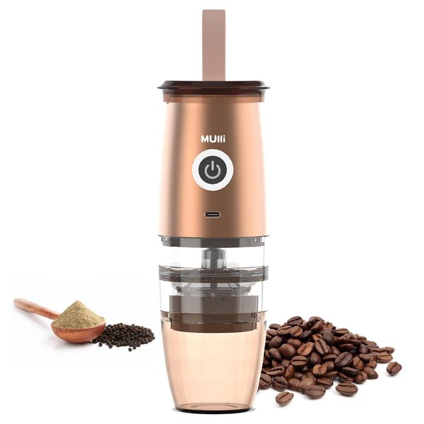 Mulli Update Portable Burr Coffee Grinder,Electric/Manual 2-in-1 Cafe Grind, Adjustable Burr Mill with 5 Precise Grind Setting for Drip/Espresso/PourOver and More