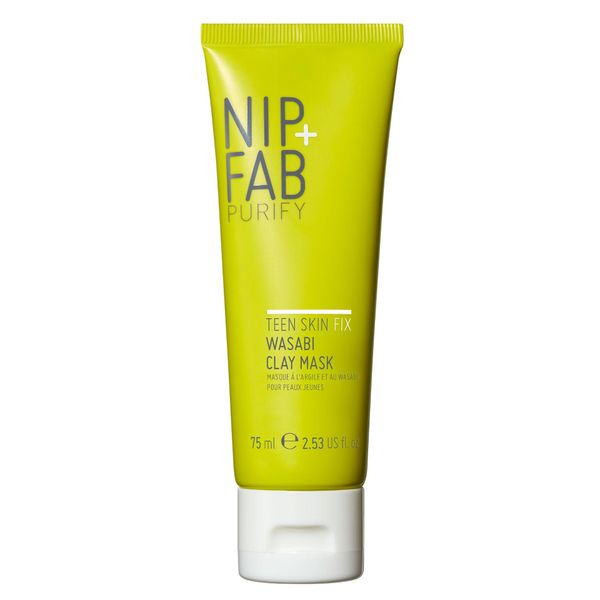 Nip+Fab Teen Skin Fix Wasabi Clay Mask, 75 ml, Purifies Congested Pores with Kaolin Clay and BHA Salicylic Acid, Healing and Moisturizing Formula