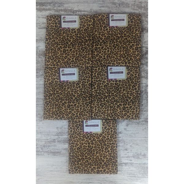 Lot of 5 Cheetah Ginger Print 100% Cotton Fabric Fat Quarter NWT MD-G-PC731