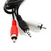 fitTek 3.5mm Jack to 2 x RCA Phono Audio Cable Gold 1m Lead