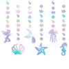RVLZKCPG 6 Pcs Mermaid Party Decorations, Holographic Under the Sea Party Decorations, Mermaid Birthday Decorations, Mermaid Garland Streamer for Party, Room, Baby Shower Decor