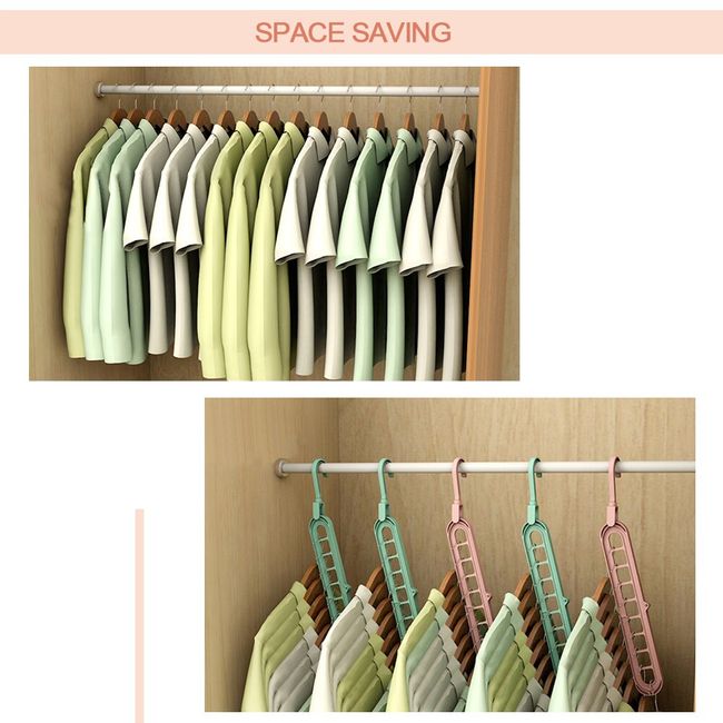 Space Saving Closet Hangers Stronger Plastic Colorful Clothes Racks Rotary  Organizer Hangers 5 Hole Magic Wardrobe
