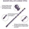 Masonry Concrete Drill Bit Set 5/32"x3-1/2" Carbide Tip Tapcon Flat Shank-100Pcs