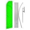 Solid Color Neon Green Advertising Swooper Feather Flutter Flag Pole Kit Green