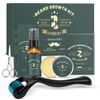 Gifts for Men, Upgraded Beard Growth Kit for Men with Beard Roller, Beard Serum, Beard Balm, Beard Scissors, Storage Bag, Beard Care Kit Professional Beard Grooming Kit for Men