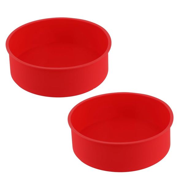 yenlk 2pcs Silicone Cake Tins for Baking, 8 Inch Round Cake Moulds Cake Baking Pan NonStick & Quick Release Baking Tins Baking Tray for Cake,Muffins, Puddings, Bread