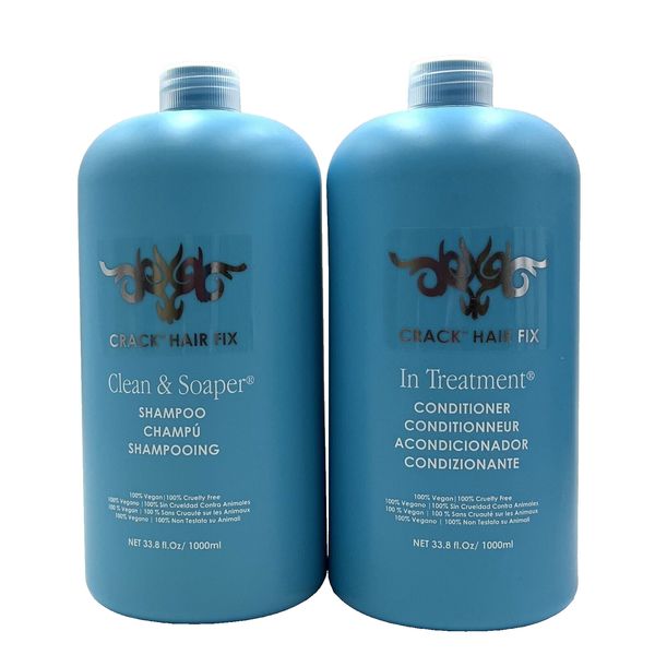 Crack Hair Fix Clean & Soaper Shampoo & In Treatment Conditioner 33.8 oz