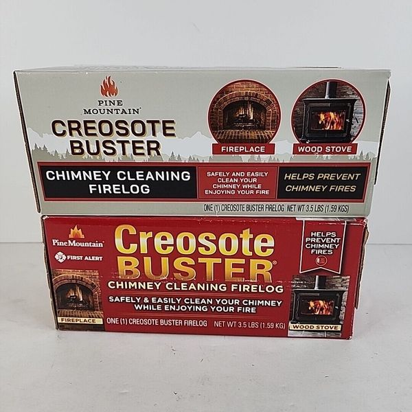 Pine Mountain Creosote Buster Chimney Cleaning Firelog Lot of 2 Sealed Logs