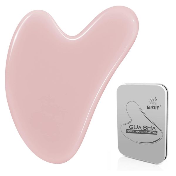 Gua Sha Facial Tools, GuaSha Massage Tool Guasha Board for SPA Acupuncture Therapy Trigger Point Treatment, Gua Sha Scraping Massage Tool (Pink)