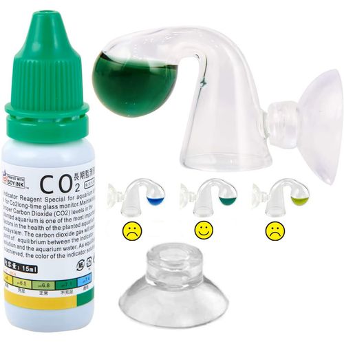 Generisch CO2 Dauertest Aquarium mit 15 ml 20 mg/l Testflüssigkeit – Dropchecker für Aquascaping – Präziser CO2-Test für Aquarien, einfache Anwendung & zuverlässige Ergebnisse