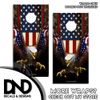 American Flag Oak Ambush Flying Angled Eagle Camo Cornhole Board Wraps Wavy 2 Pk