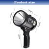 Solar Rechargeable Spotlight Flashlight Handheld Searchlight with Foldable Stand