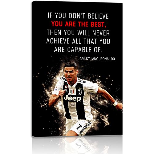 AMART SUN Football Sports Decor • Superstar Quote Poster Inspirational Canvas Wall Art • Motivational Artwork Modern Home Decor For Home,Office,Gym,Classroom Wall Decor Framed Ready to Hang