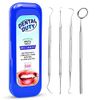 Dental Hygiene Kit - Calculus & Plaque Remover Dental Tool Set - Stainless Steel Tarter Scraper, Tooth Pick, and Mouth Mirror - Dentist Instrument Set for Teeth Cleaning (Blue)