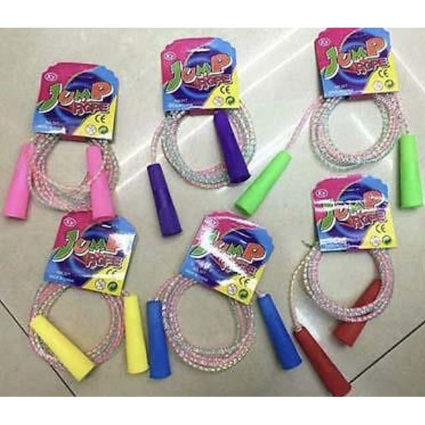 12 DELUXE kids RAINBOW COLOR JUMP ROPES #422 wholesale bulk lot childrens toys