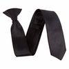 Slim 2" Satin Solid Colour Plain Safety Clip On Tie (Black)