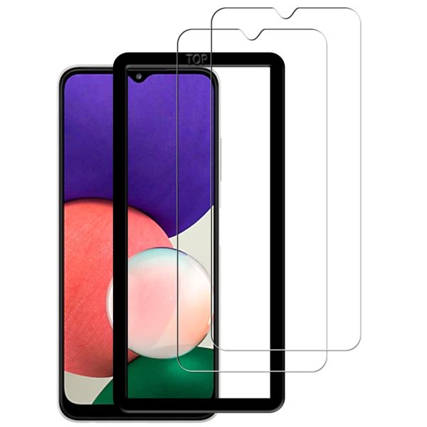 KPNS Tempered Glass Screen Protector for Galaxy A22 5G SC-56B, Set of 2, Protective Cover with Guide Frame, Japanese-Made Materials