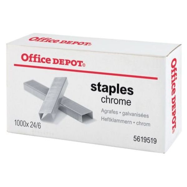 Office Depot Silver 24/6 Staple, 1000 Pieces